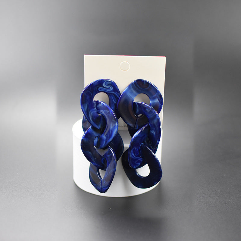 Exaggerated Large Popular Geometric Acrylic Plate Rings