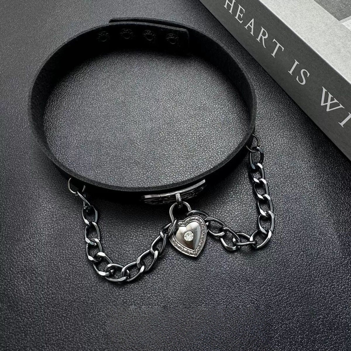 Punk Leather Couple Love Dark Gothic Clavicle Necklaces