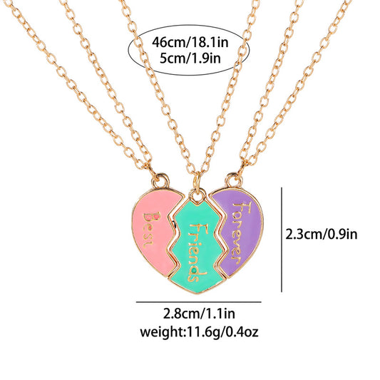 Fashion Personality Heart-shaped Good Friends Girlfriends Necklaces