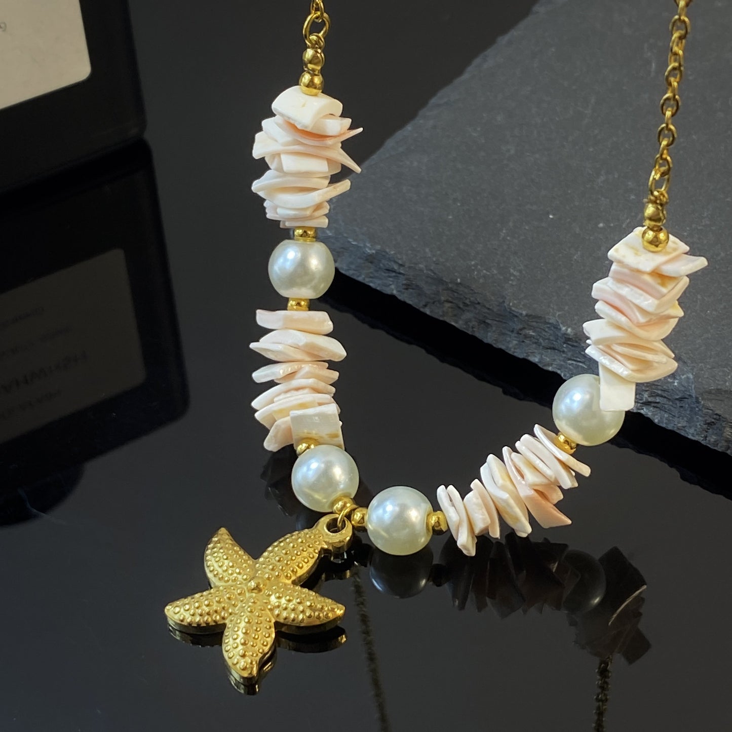 Starfish Stainless Steel Shell Pearl Fashion Necklaces