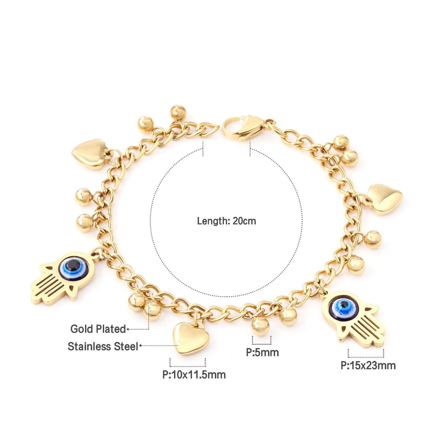 Women's Devil's Eye Niche Fashion Electroplated Metal Hand Bracelets