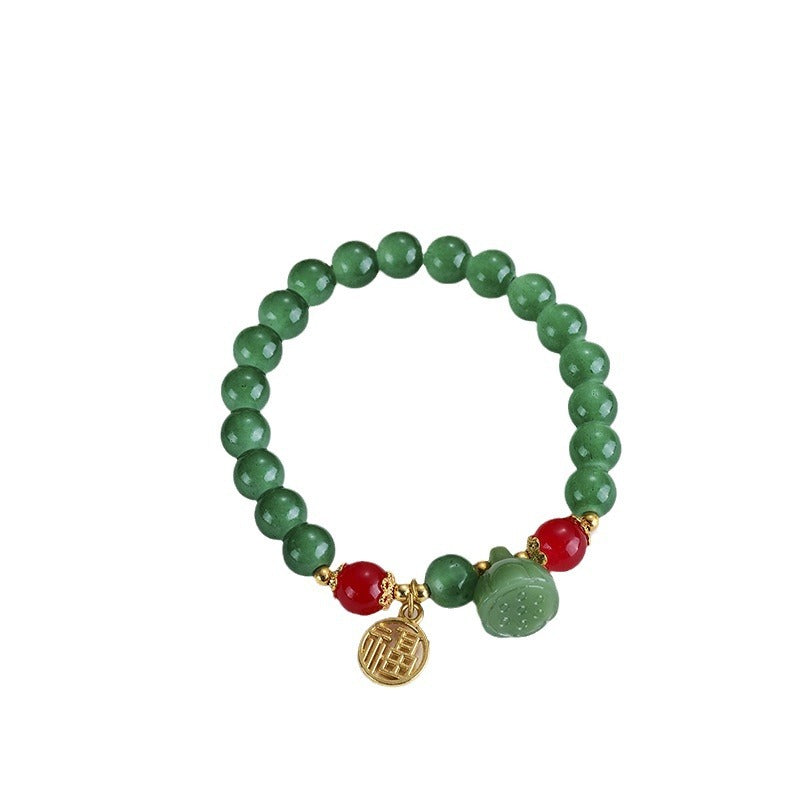 Peace Buckle Imitation Jade Lucky Fortune Bracelets