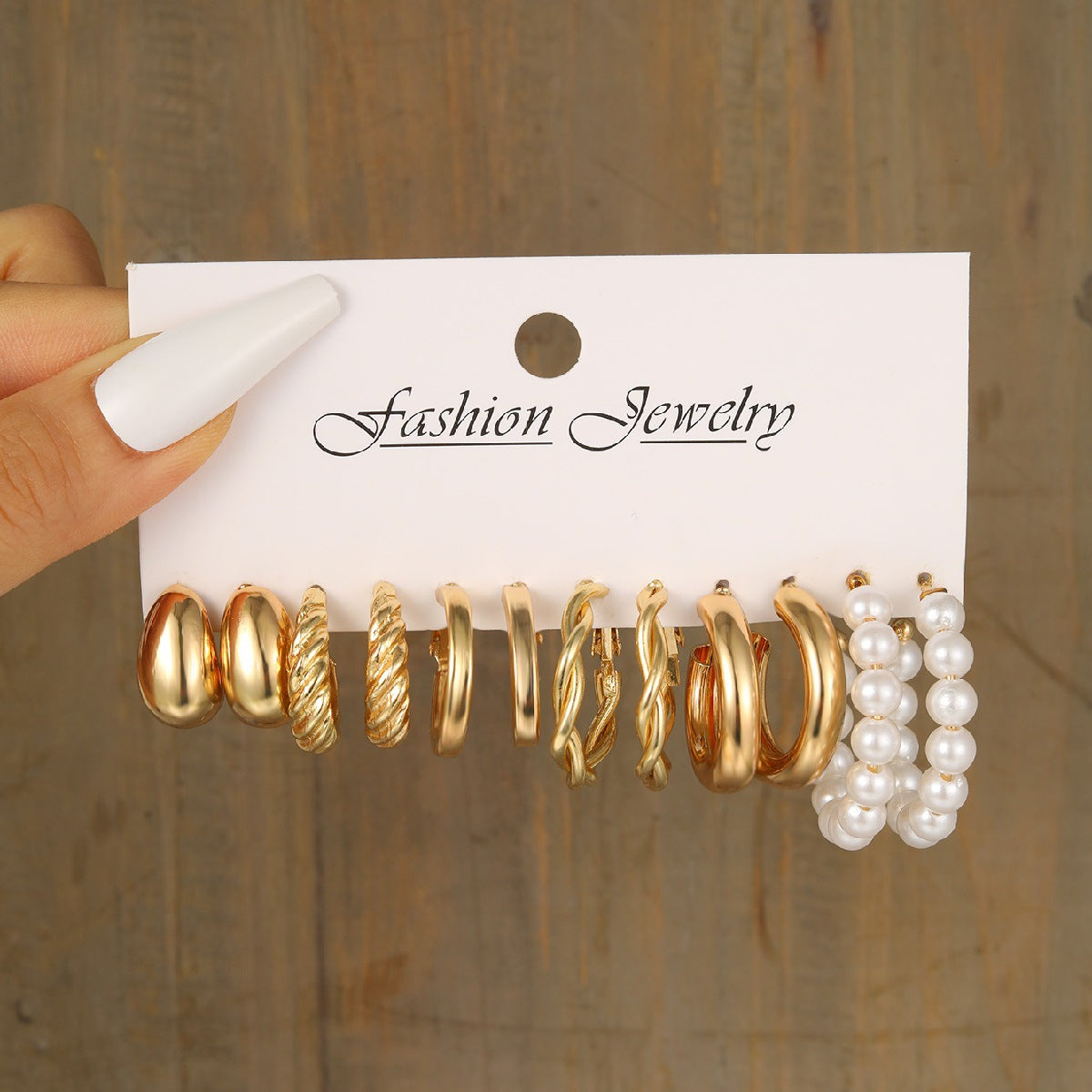Women's Geometric Type Alloy Pearl Suit Pairs Fashionable Rings