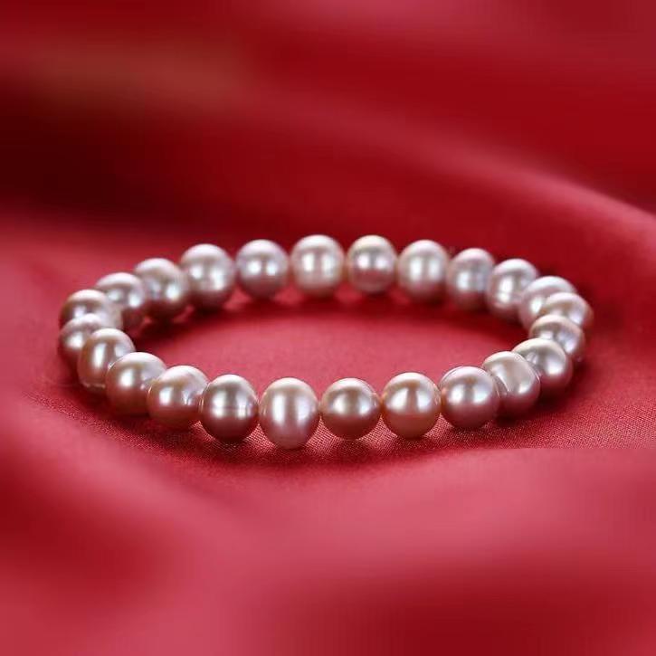 Women's Freshwater Pearl Korean Style Near Round Elegant Simple Series Holiday Bracelet