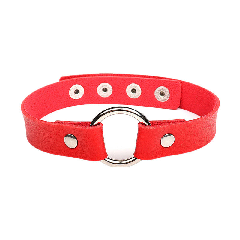 Style Trend Street Snap Punk Leather Rivet Necklaces