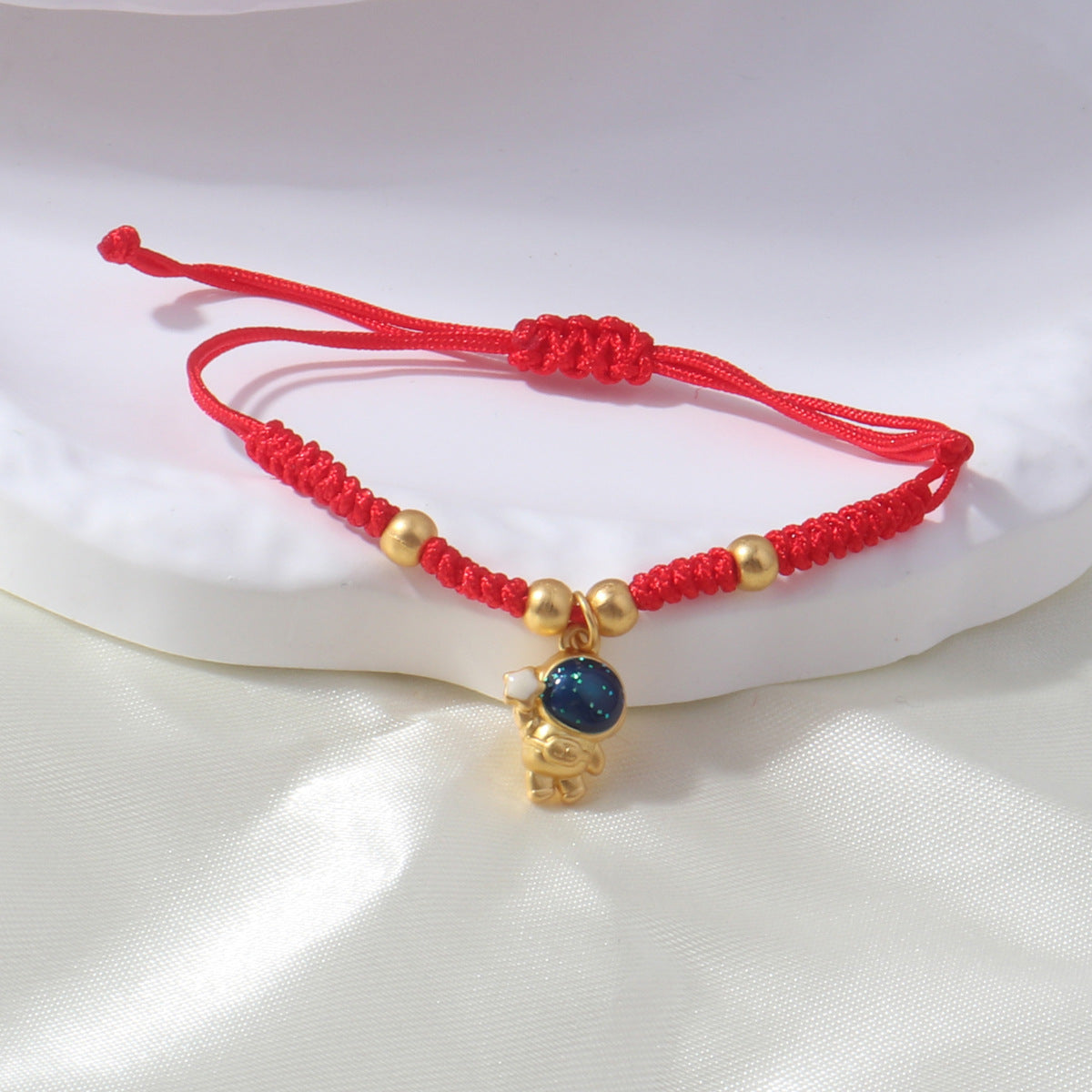 Braided Red Rope Auspicious Language Butterfly Fortune Cat Safe Joy Bracelets