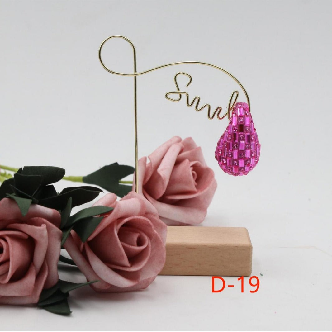 Niche Comma Glass Full Diamond Light Luxury Fashion Earrings