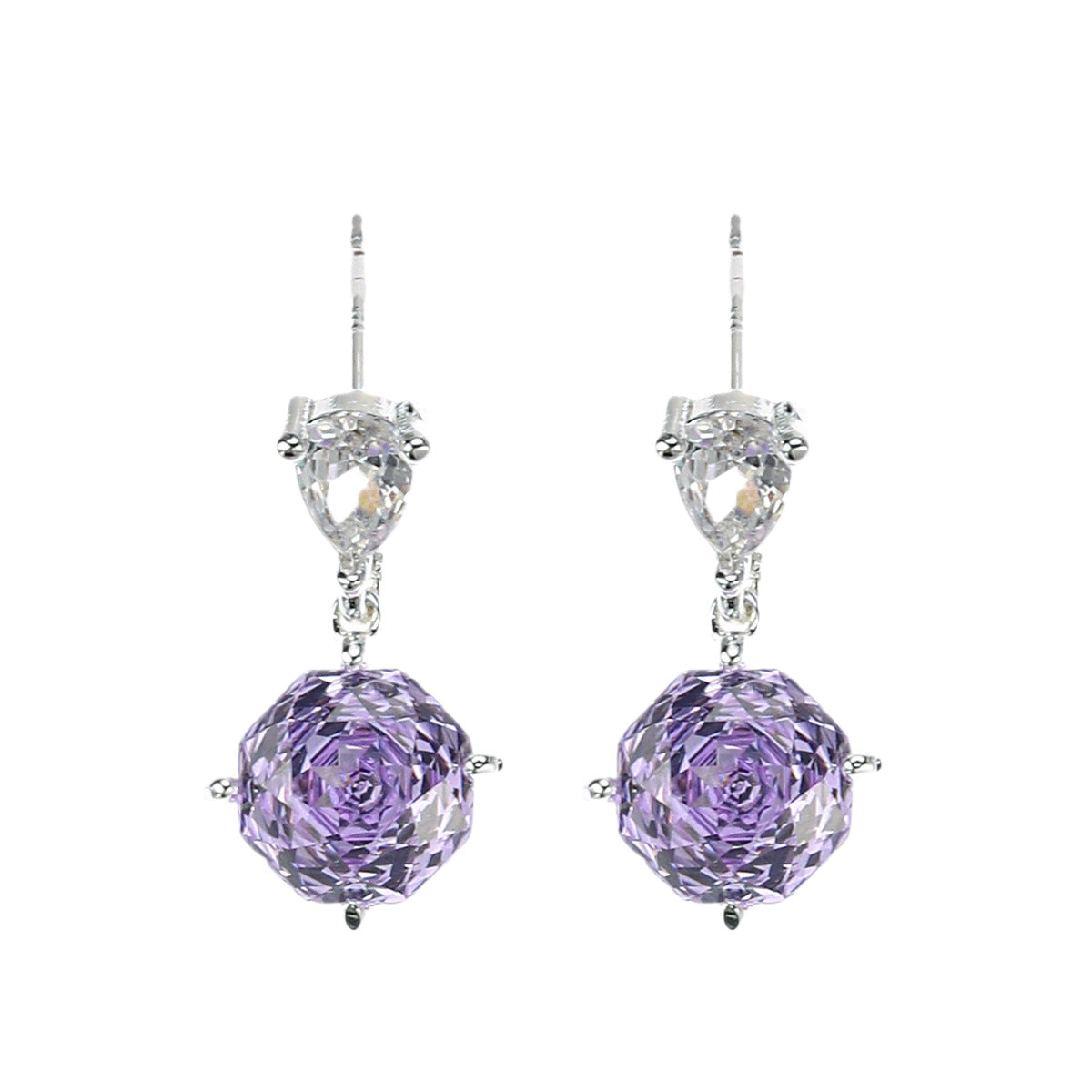 Summer Colorful Millennium Rose Cut Zircon Light Luxury Earrings