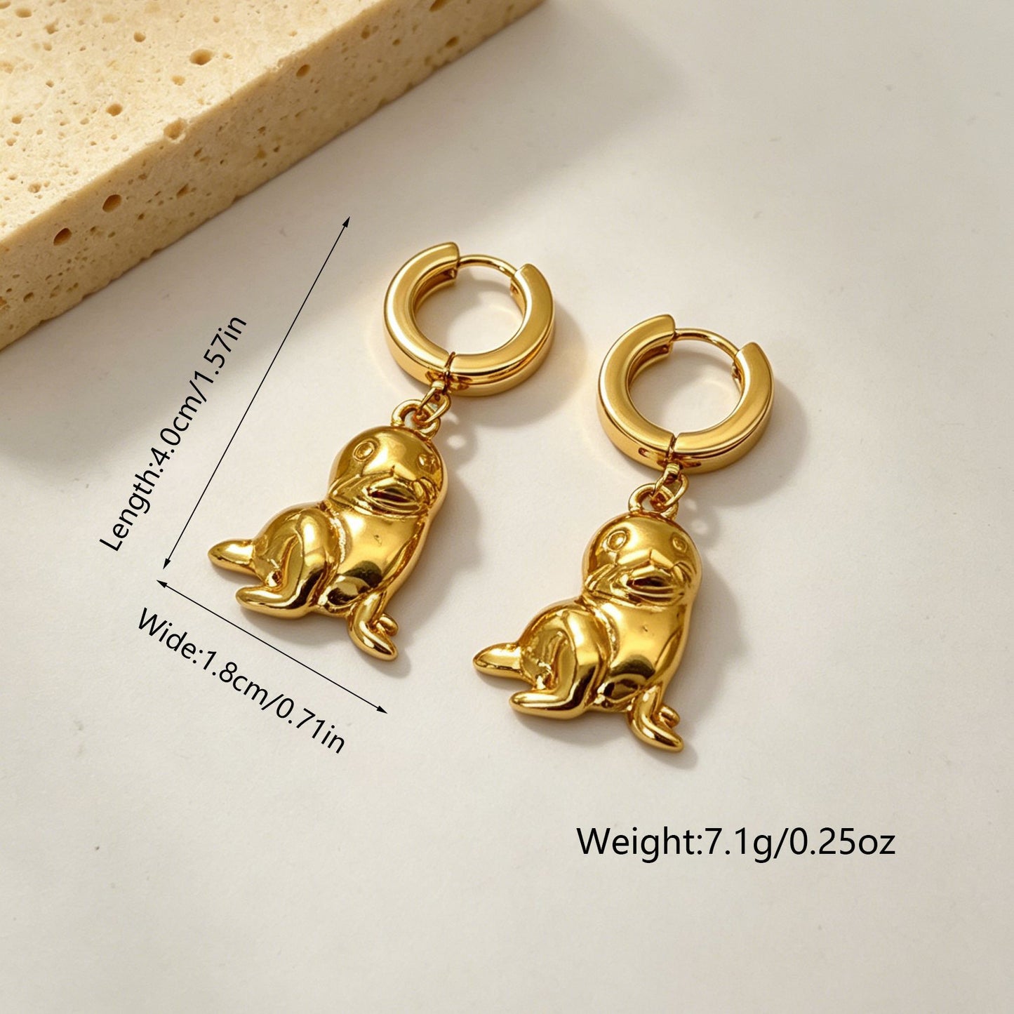 Women's Retro High-grade Stainless Steel Ocean Style Light Luxury Earrings