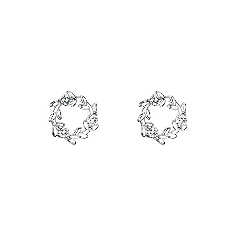 Female Temperament Light Luxury Shiny Diamond Flowers Earrings