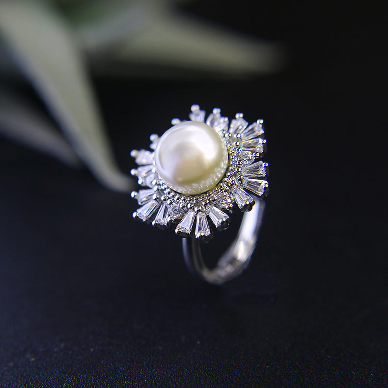 Women's Korean Style Rhinestone Pearl Snowflake Fashion Temperament Micro Three-piece Necklaces