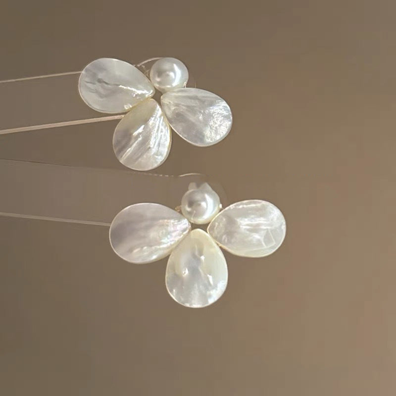 Pearl Flower Tassel Niche Temperament Atmosphere Affordable Earrings