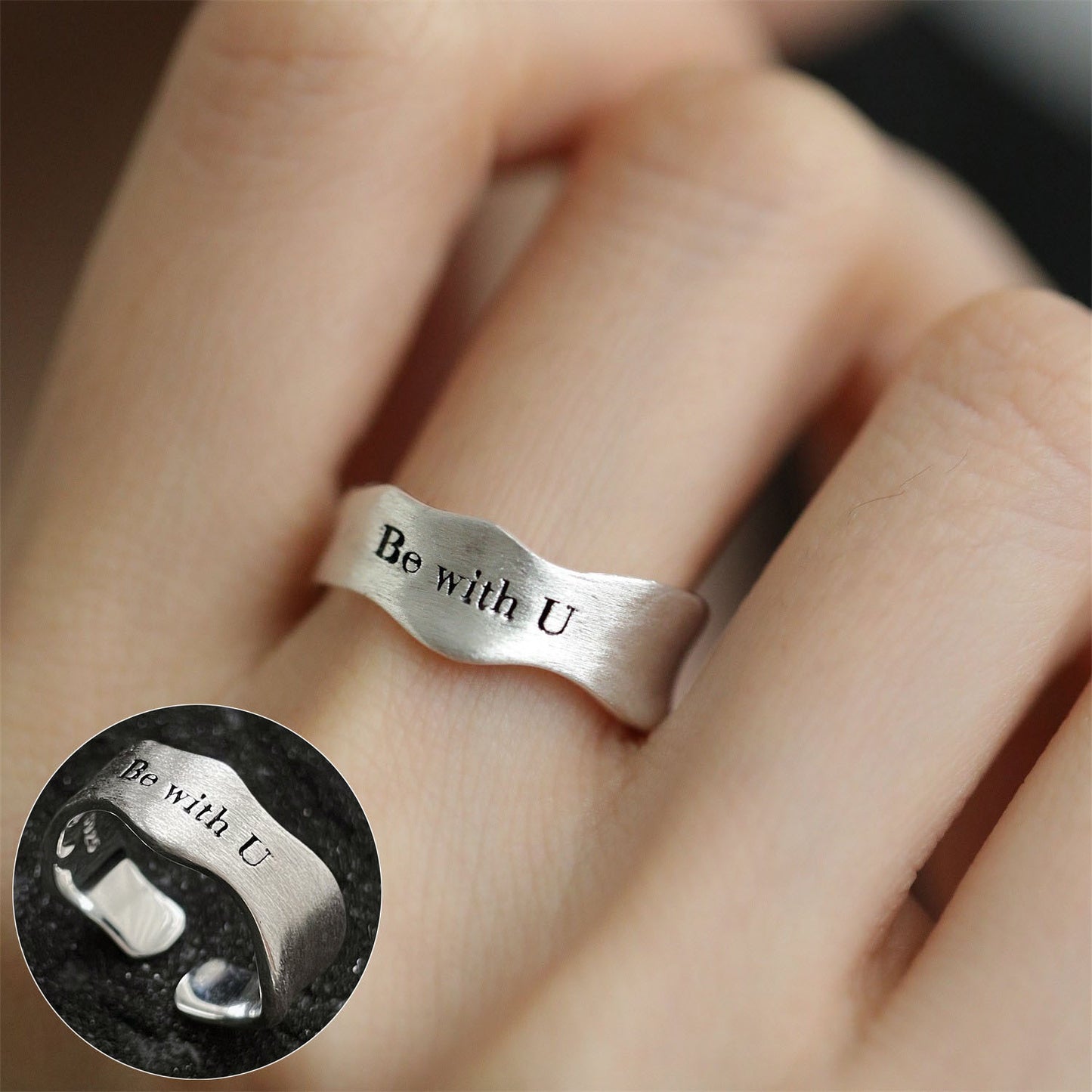 Hammered Female Fashion Personality Creativity Design Rings