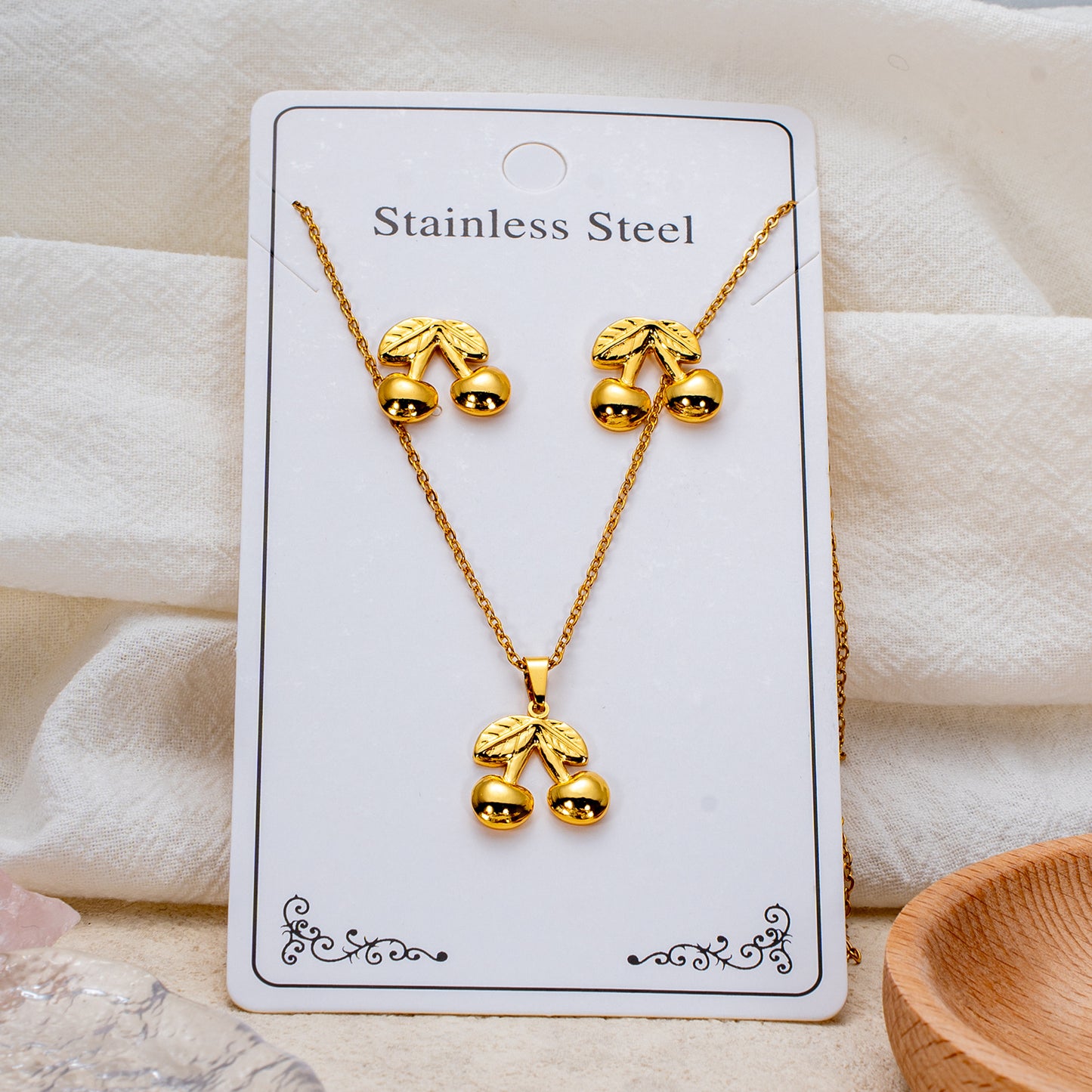 Fashion Personality Stainless Steel Light Luxury Jewelry Set