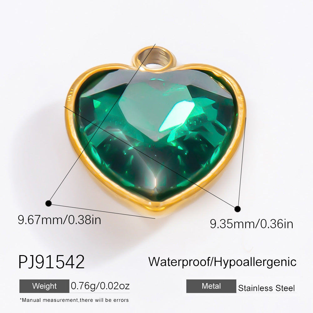 Inlaid Color Diamond Candy Moon Heart Earrings