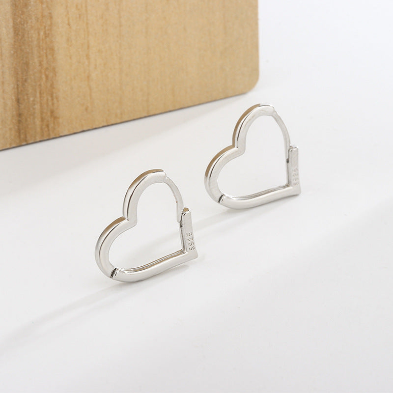 Women's Personality Love Heart Ear Clip Style Temperament Heart-shaped Retro Earrings