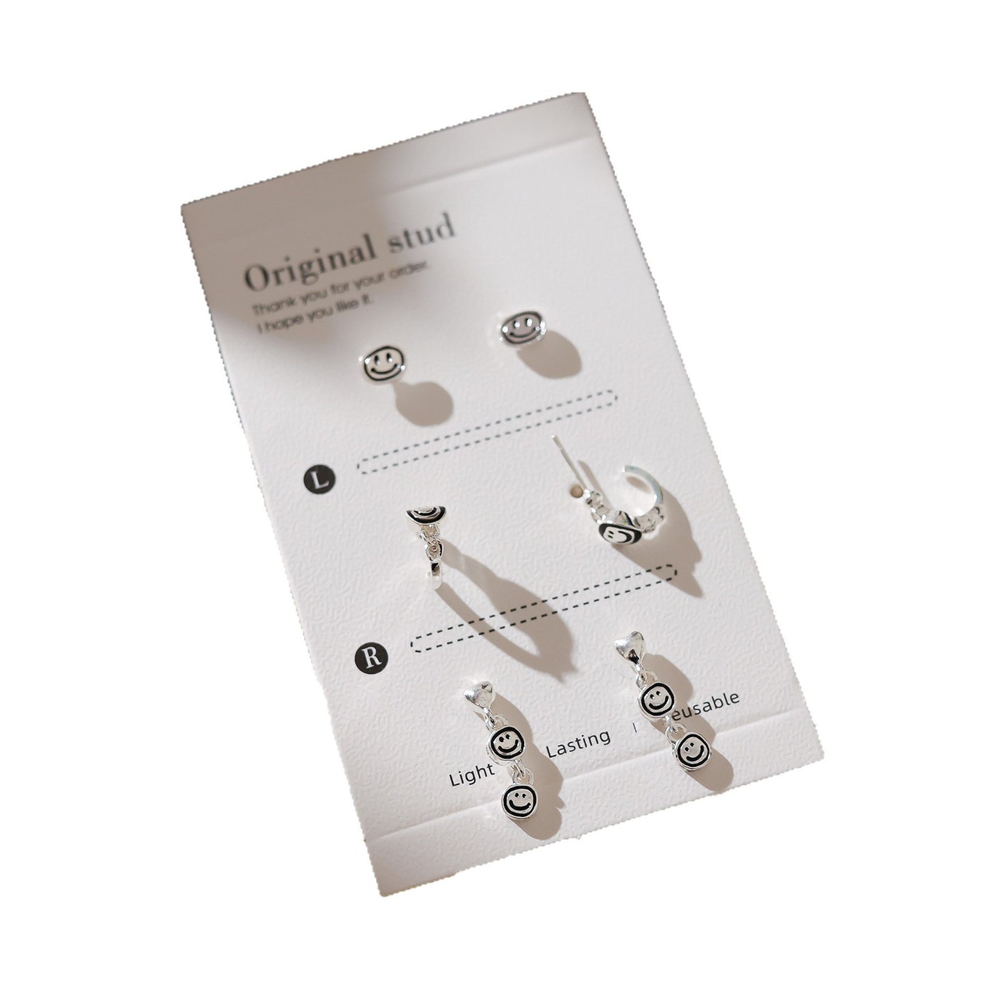 Elegant Black Series Earings Simple Personalized Stud Earrings