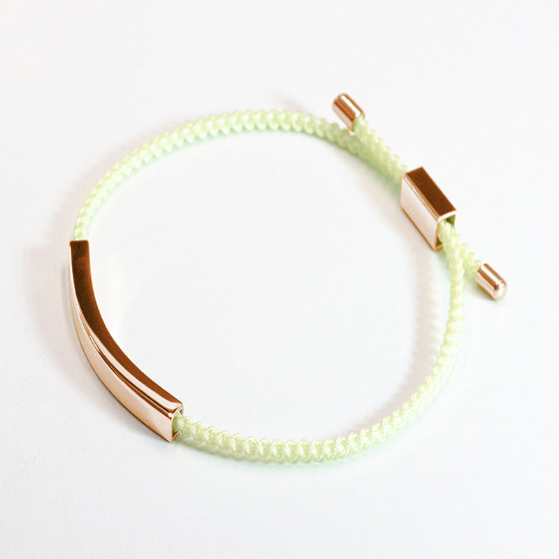 Steel Engraved Hollow Tube Couple Adjustable Inspirational Bracelets