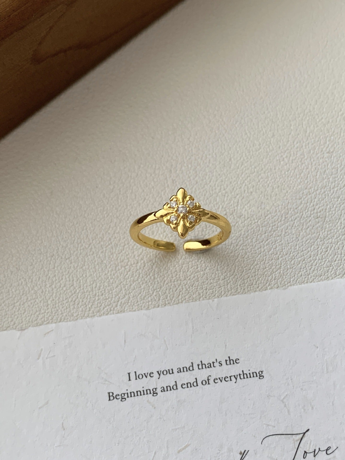 High-grade Diamond Cross Little Finger Niche Ring