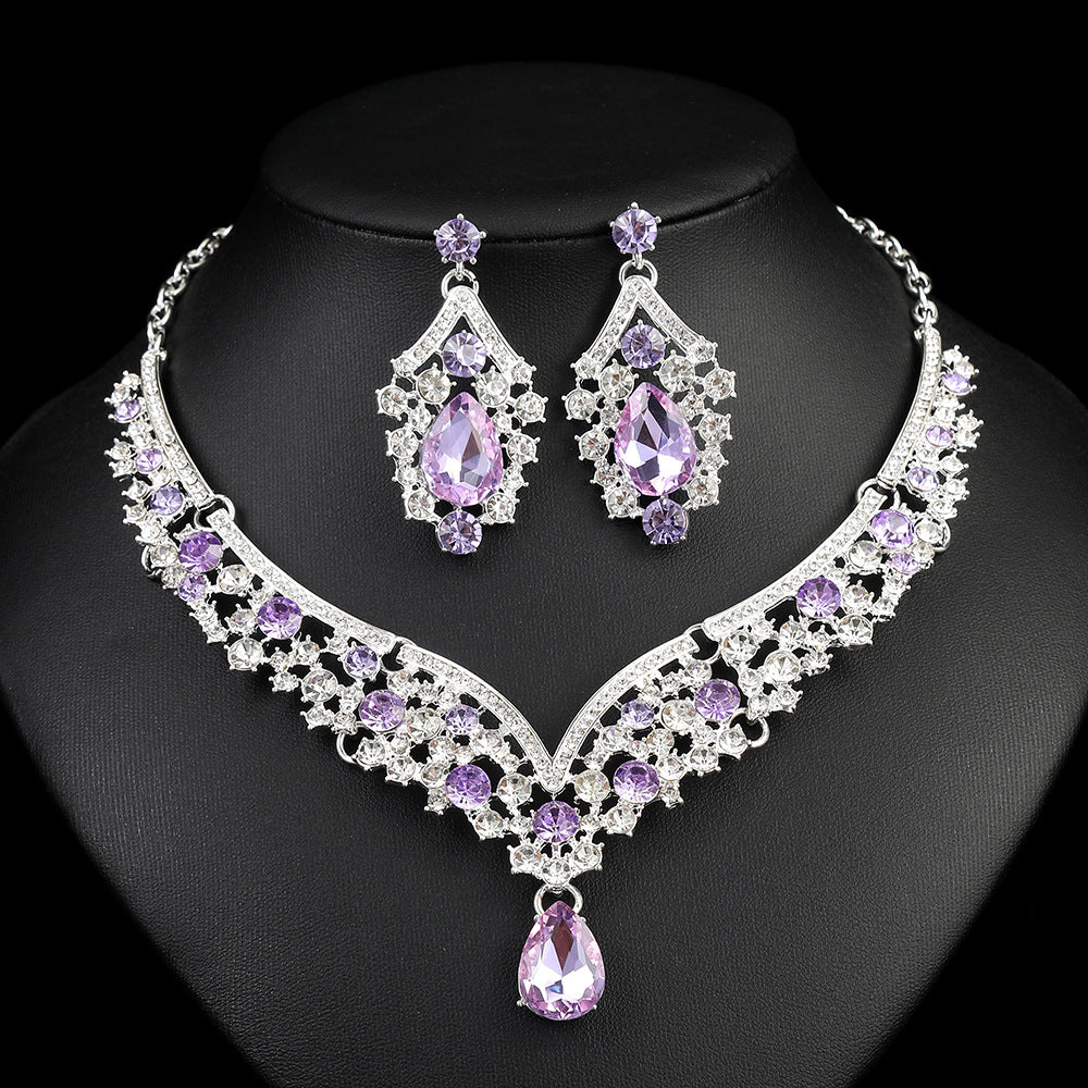 Vintage Exaggerated Luxury Crystal Banquet Formal Necklaces