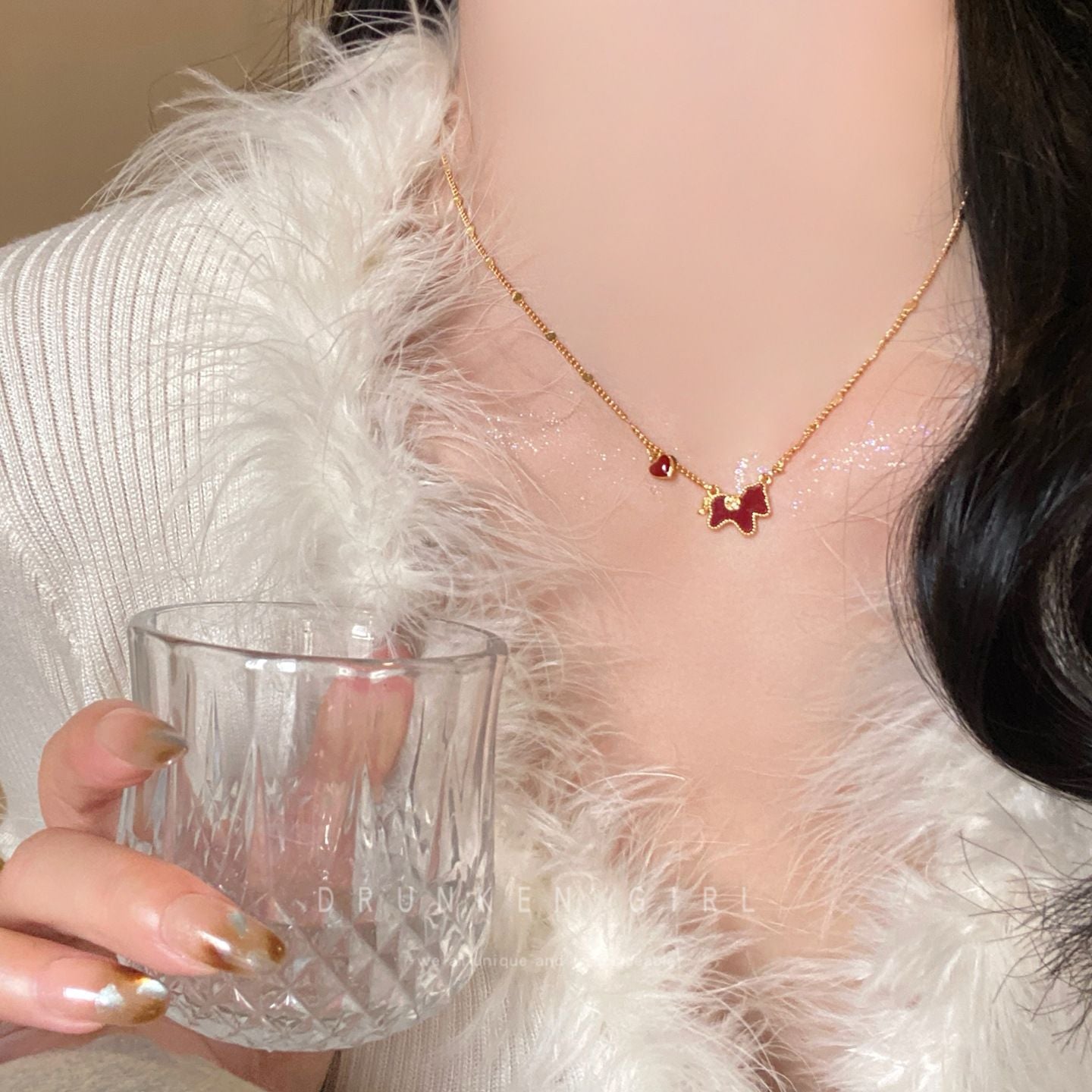 Women's Rich Zodiac Pony Light Luxury High-grade Red Heart Necklace
