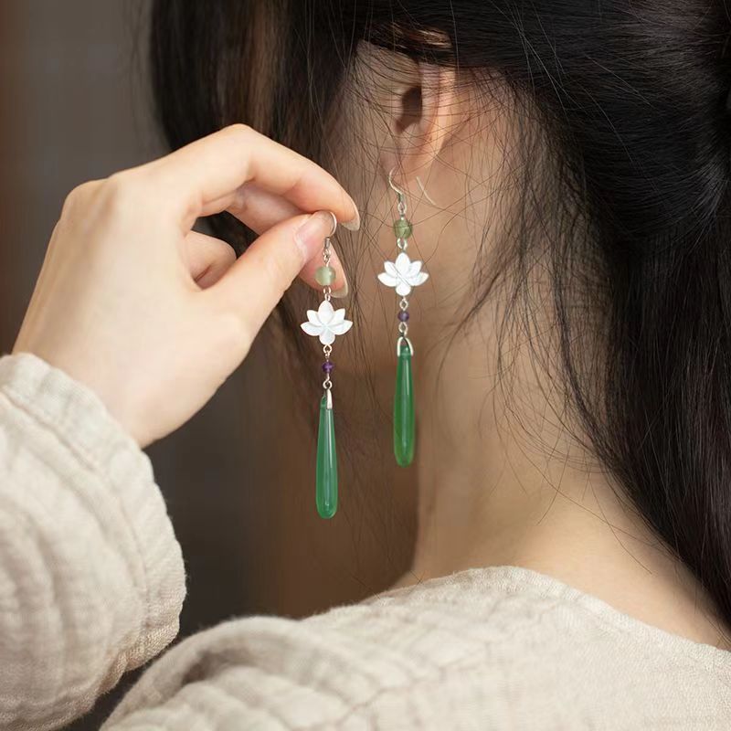 Women's Ethnic Style Song Dynasty Tassel Antique Eardrops Retro Cheongsam Earrings
