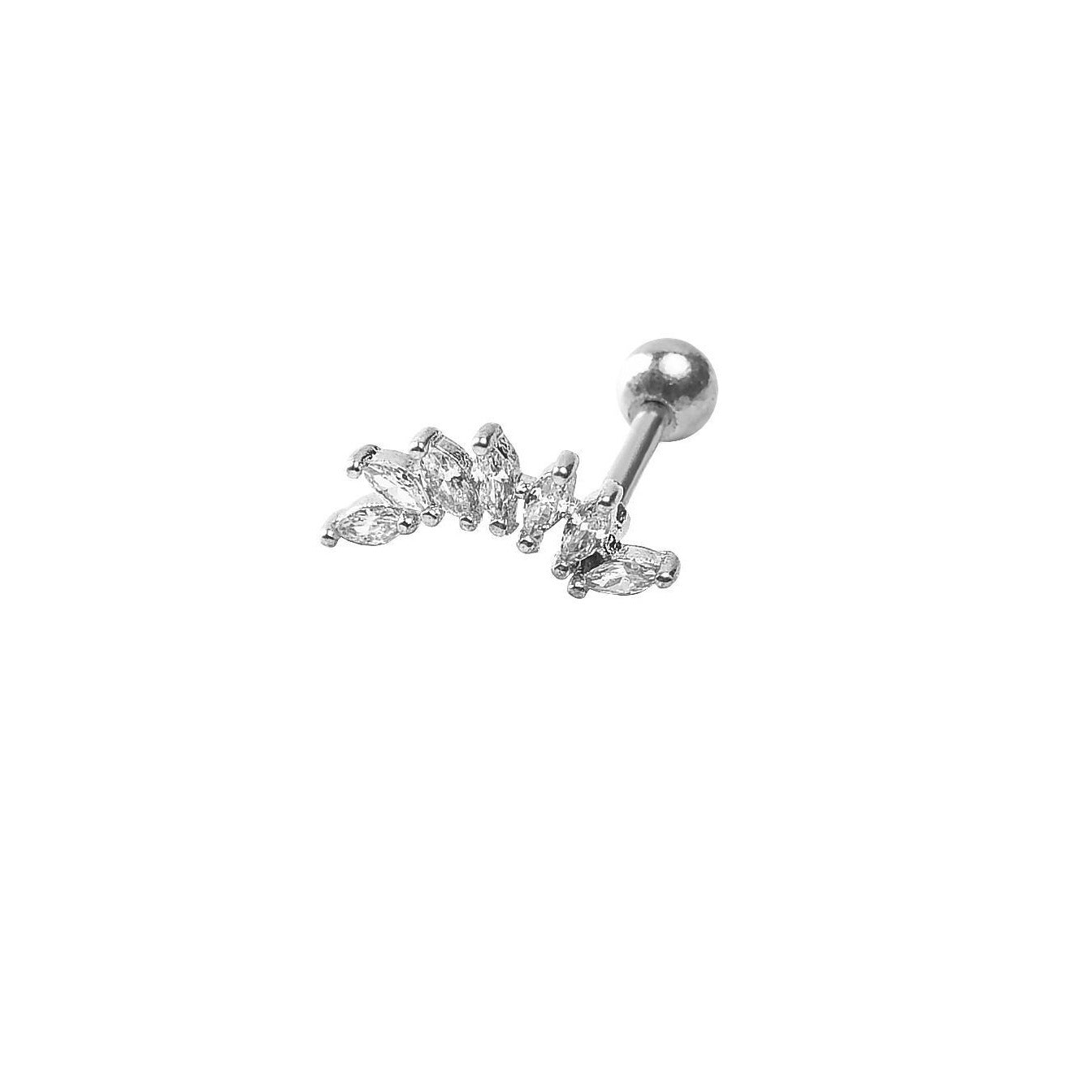 Inlaid Nail Straight Rod Stainless Steel Stud Earrings