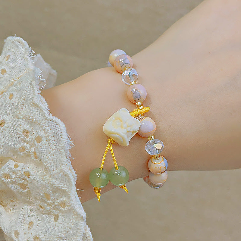 Glass Beaded Female Sweet Lily Gift Bracelets