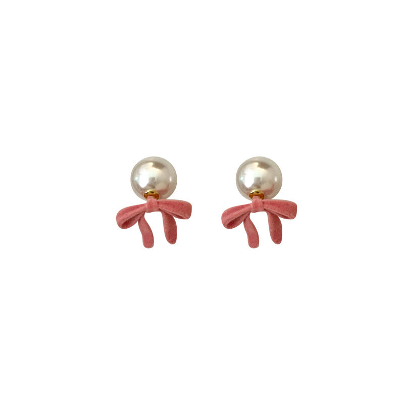 Bow Double-sided Simple Fashion Sweet Cute Earrings