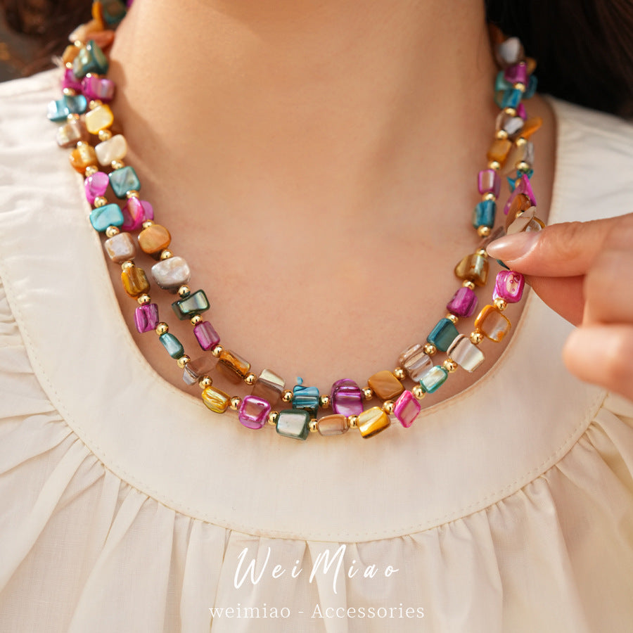 Irregular Double Shell Vintage Bohemian Personality Fashion Niche Necklace
