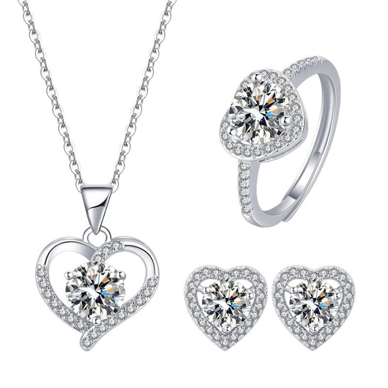 Women's Blue Red Yellow Green Purple White Gemstone Zircon Princess Jewelry Set