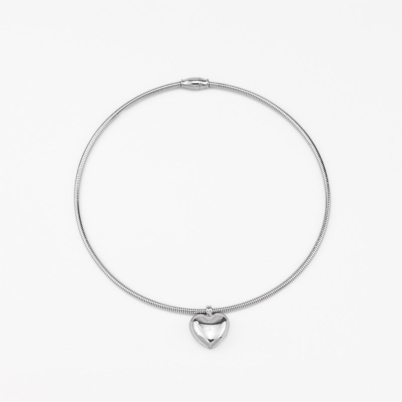 Peach Love Magnetic Open Symmetrical Simple Fashion Ball Necklaces