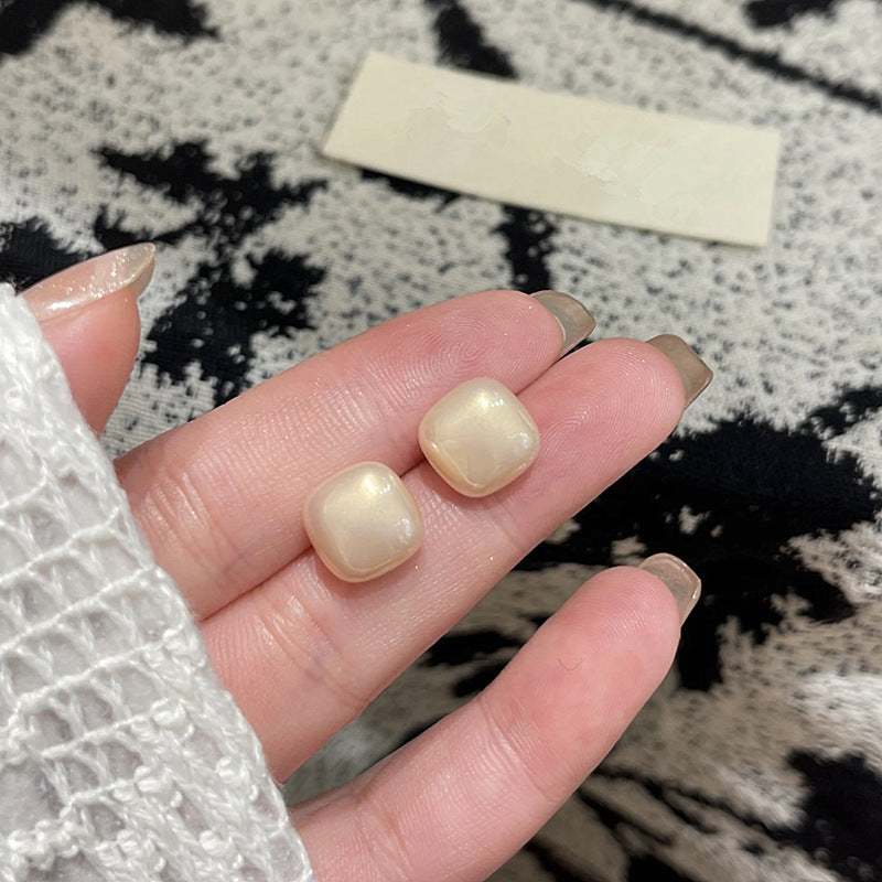 Square Sugar Pearl Light Luxury Minority Graceful Geometric Classic Rings