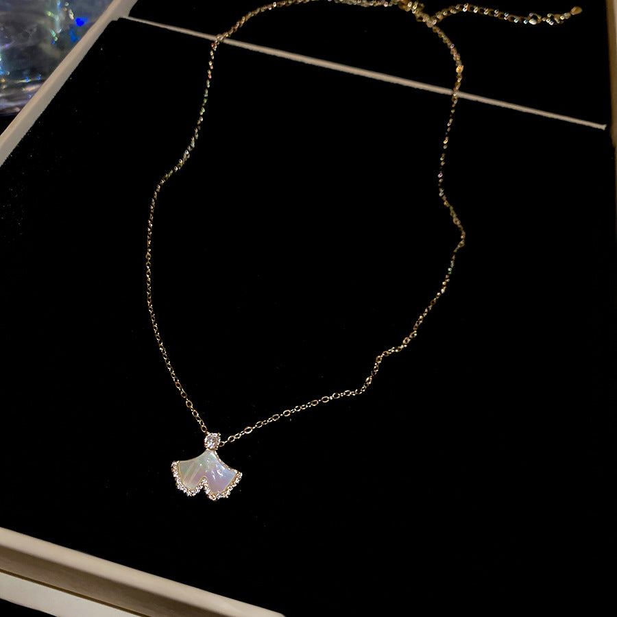 Zircon Fritillary Leaf Simple Exquisite Elegant Clavicle Chain Niche High Necklaces