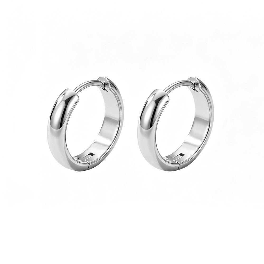 Women's & Men's Simple Wide Surface Black Clip Personality Trendy Earrings
