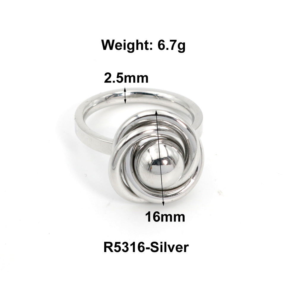 Female Titanium Steel Gold Index Finger Rings