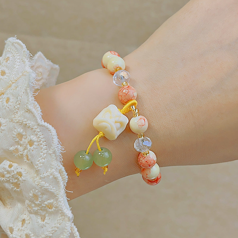 Glass Beaded Female Sweet Lily Gift Bracelets