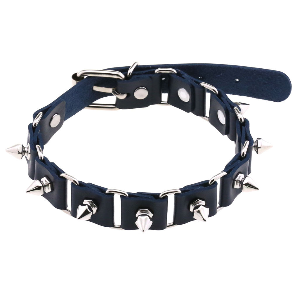 Gothic Elegant Stitching Neckband Personality Trend Buckle Spike Collar