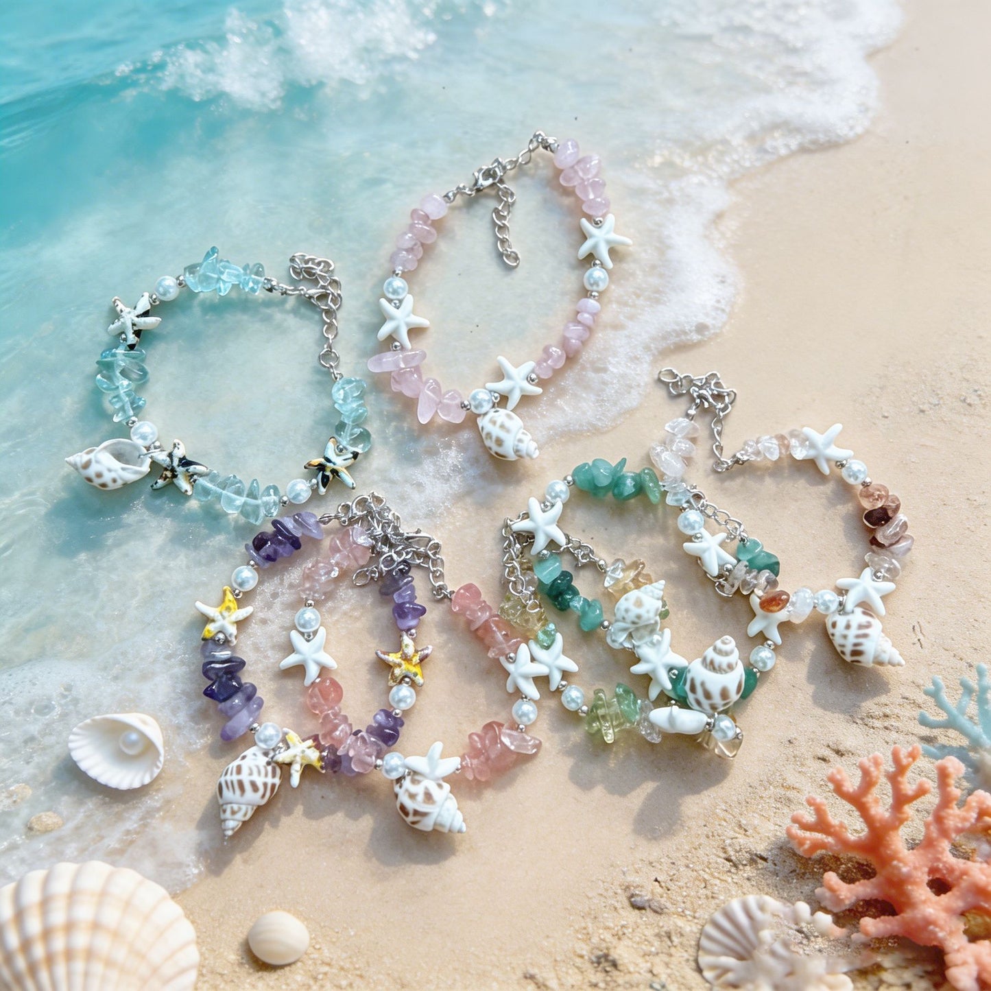 Conch Starfish Gravel Travel Commemorative Gift Scenic Spot Bracelet