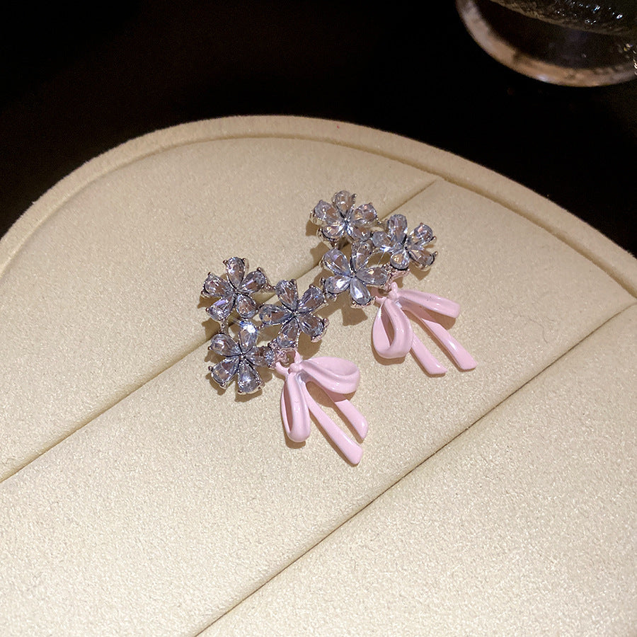 Korean Style Zircon Pearl Cold Simple Elegant Light Luxury Stud Earrings