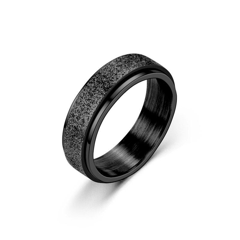 Ornament Titanium Steel Can Be Rotatable Male Rings