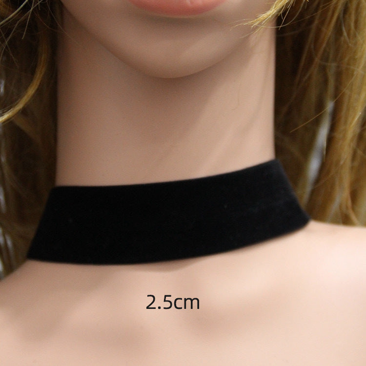 Ju Classic Black Simple Female Veet Collar