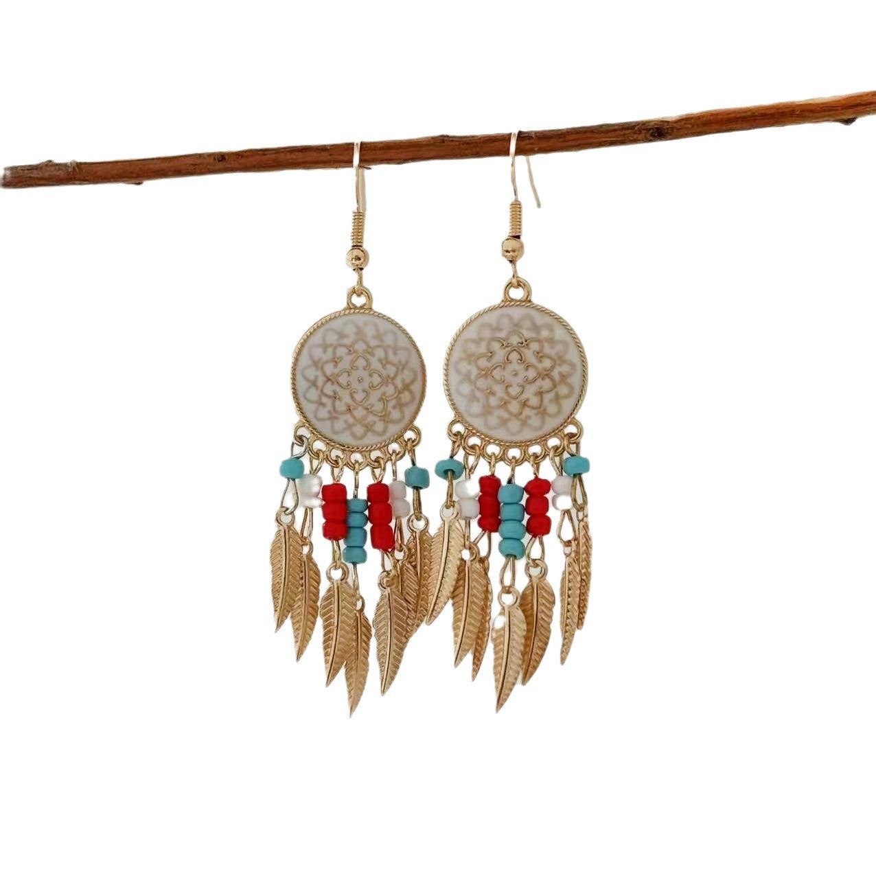 Women's Bohemian Tassel National Style Bead Design Niche Retro Ethnic Tibetan Rings