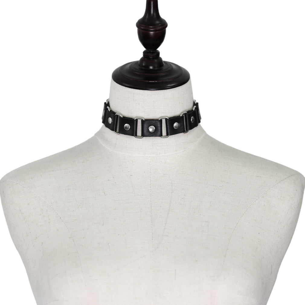 Punk Gothic Elegant Stitching Neckband Simple Personality Buckle Necklaces