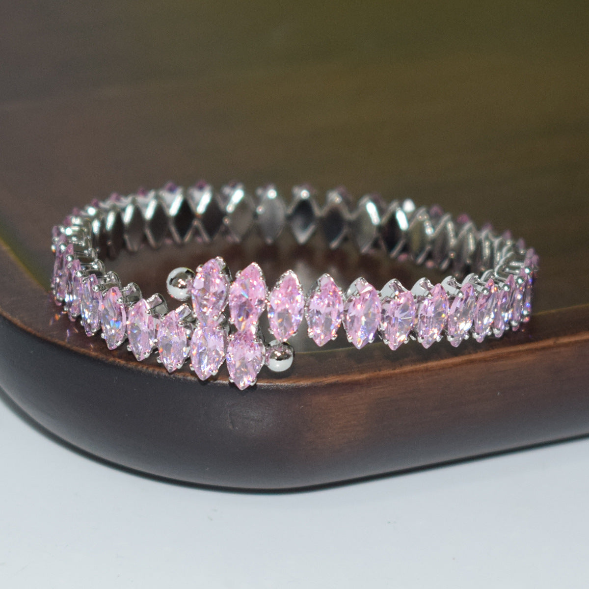 Women's Full Zircon Collar Hand Ear Three-piece Oval Jewelry Set