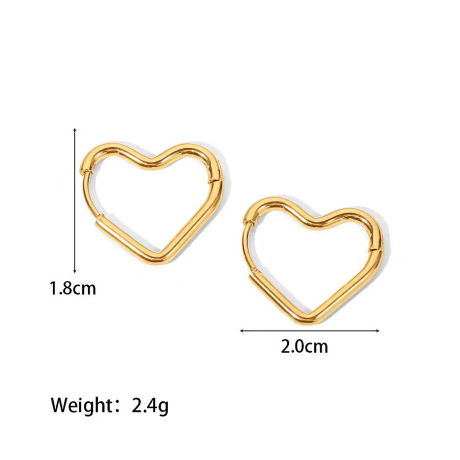 Women's Heart Shape Simple Peach Geometric French Earrings