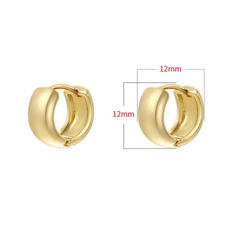 Gold Circle Ear Clip Fashion Exquisite Earrings