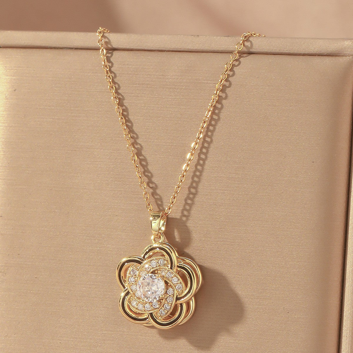 Women's Colorful Flower Titanium Steel Clavicle Chain Necklace