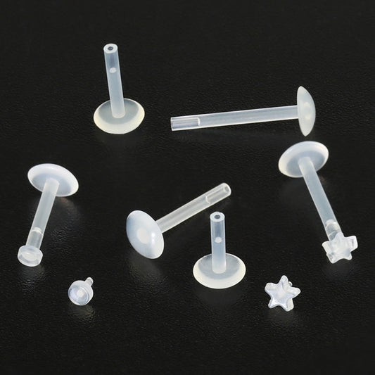 Heart Flat Bottom Labret Ear Bone Stud Earrings