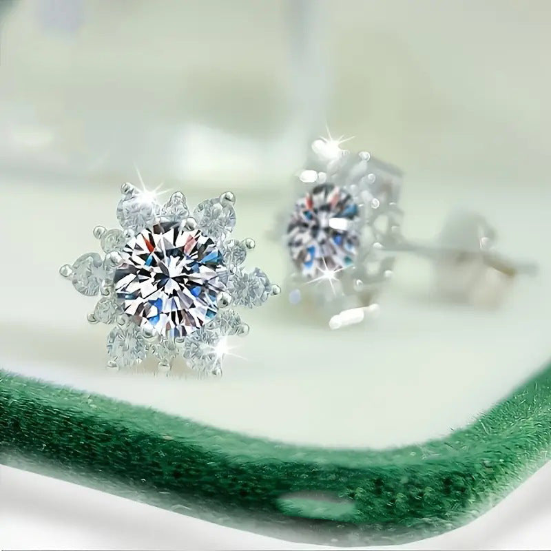 Women's Zircon Sun Flower Ear Round Fashion Match Bone Rings